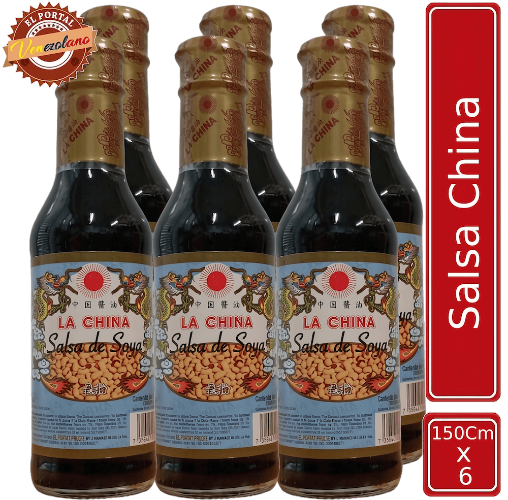 Pack de 6 salsa de soya china 150 ml venezolana, disponible en Colombia