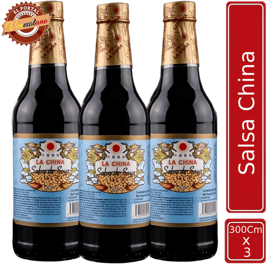 Salsa De Soya China 300 ML  Venezolana x 3