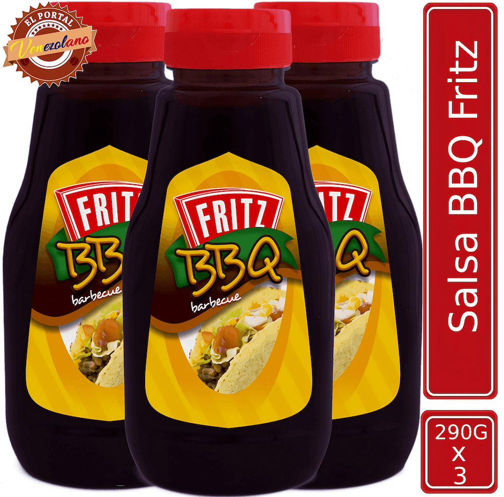 Pack de 3 salsa Fritz BBQ venezolana, disponible en Colombia