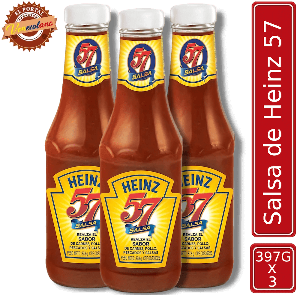 Pack de 3 salsa Heinz 57 venezolana, disponible en Colombia
