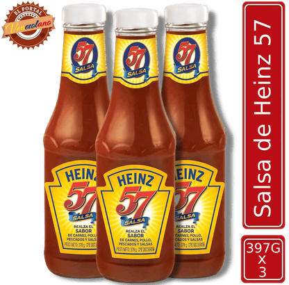 Pack de 3 salsa Heinz 57 venezolana, disponible en Colombia