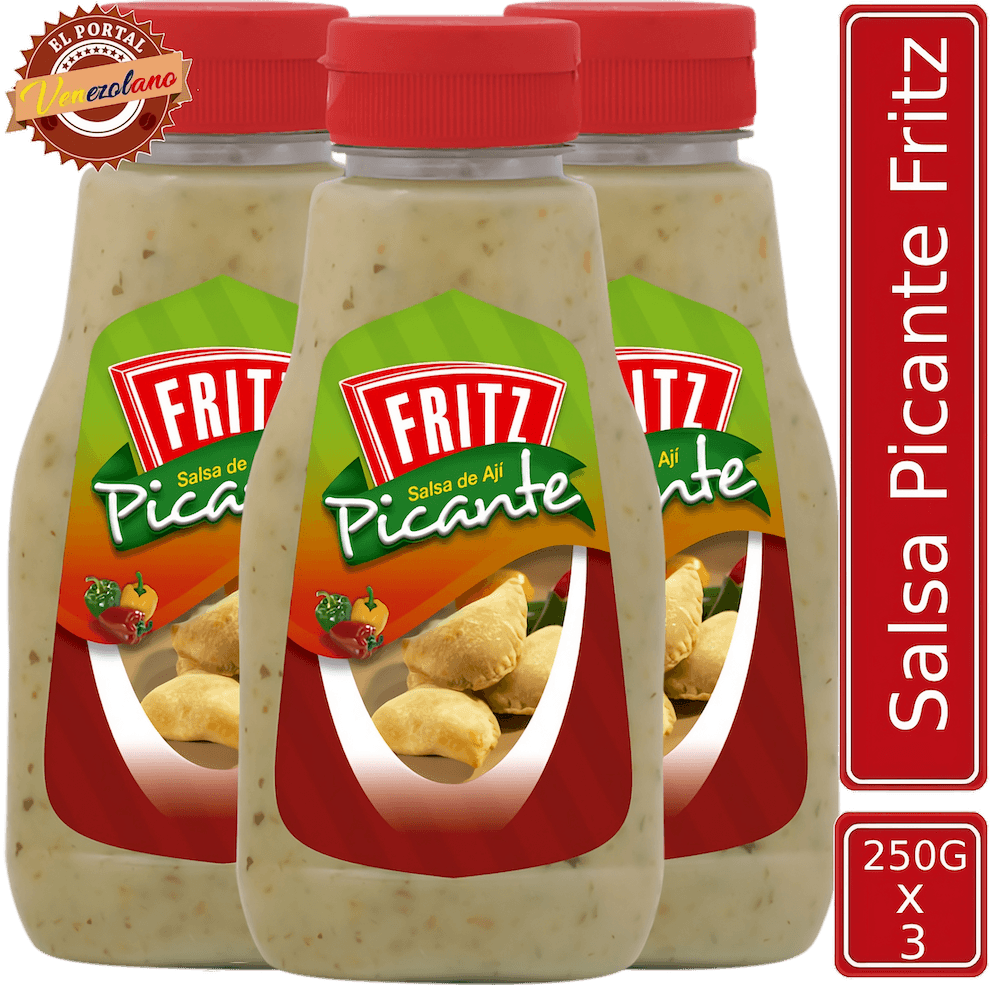 Pack de 3 salsa Fritz picante venezolana, disponible en Colombia
