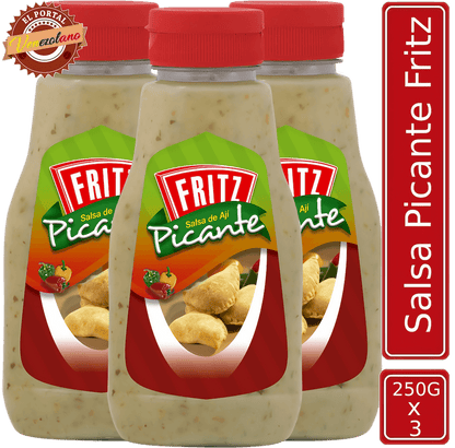 Pack de 3 salsa Fritz picante venezolana, disponible en Colombia