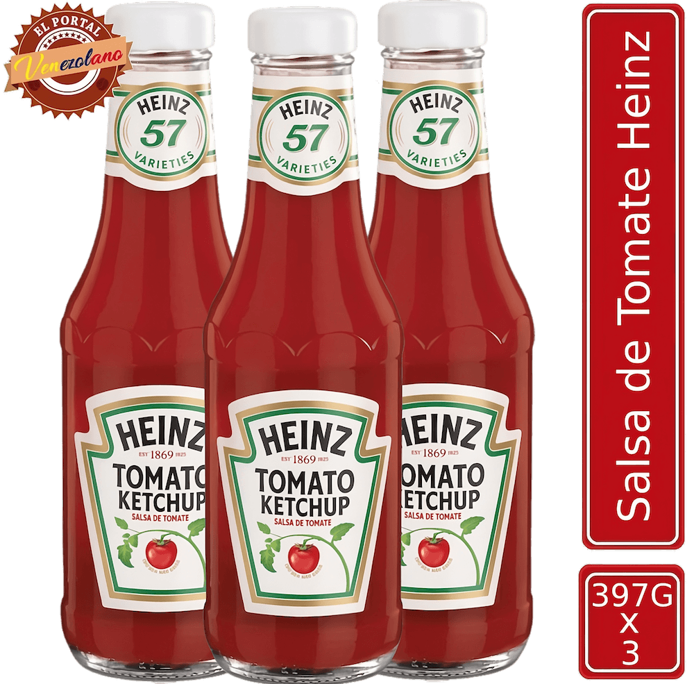 Pack de 3 salsas de tomate Heinz 397g venezolanas