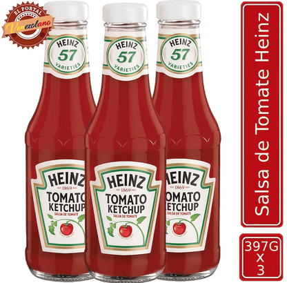 Pack de 3 salsas de tomate Heinz 397g venezolanas