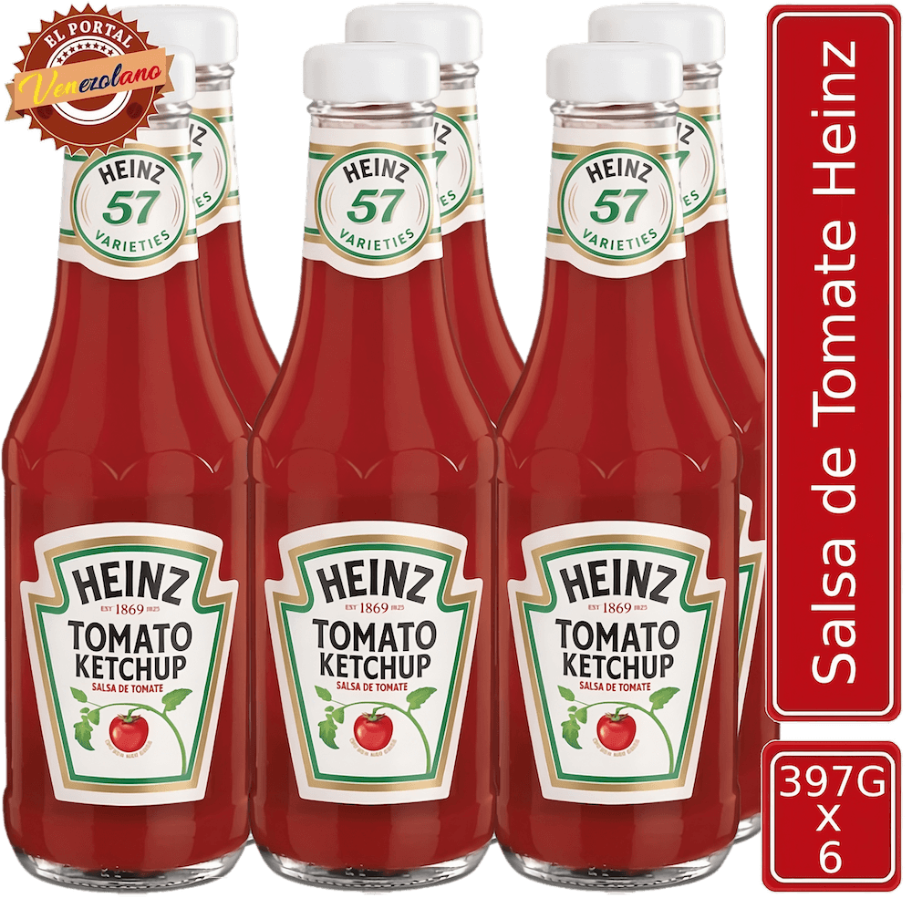Pack de 6 salsas de tomate Heinz 397g venezolanas