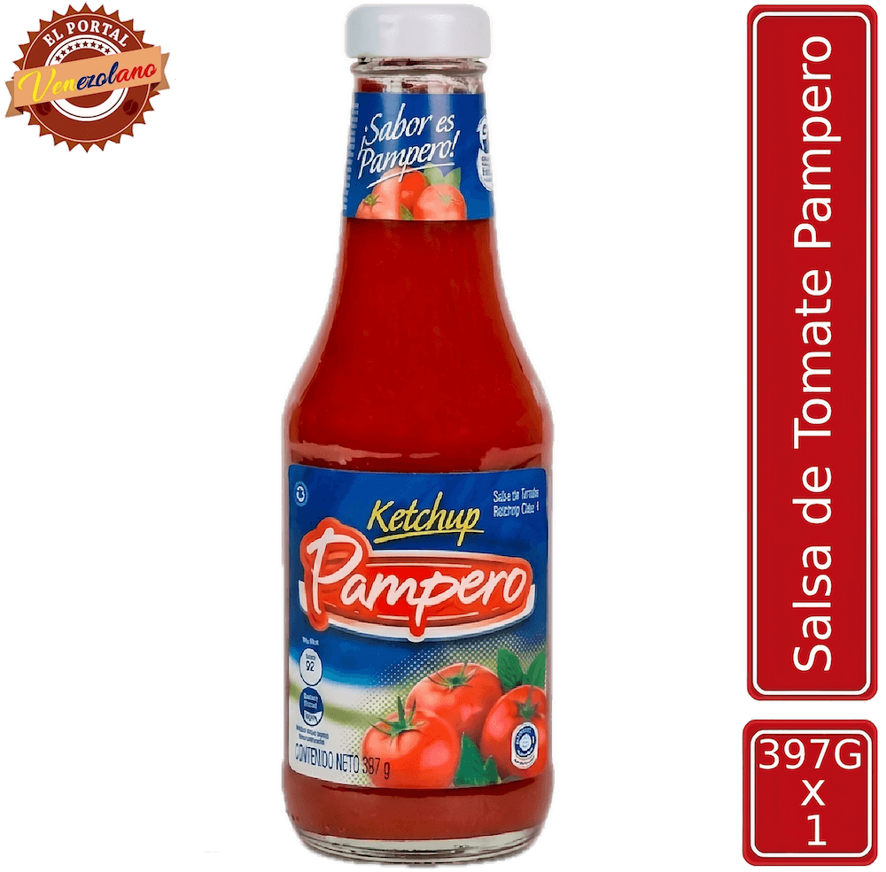 Salsa de tomate Pampero 397g venezolana, disponible en Colombia