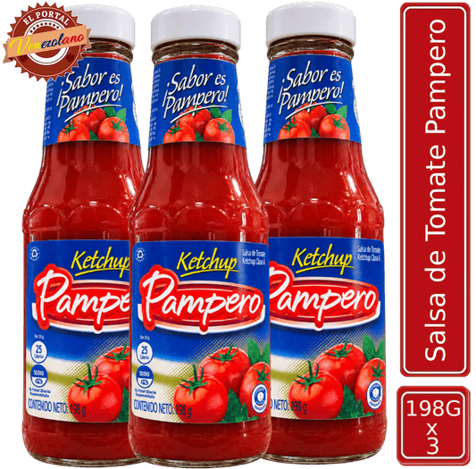 Salsa De Tomate Pampero 198g Venezuela x 3 Unidades