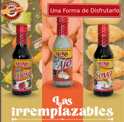 Salsa Iberia Soya, Inglesa y ajo  x 3 Venezuela