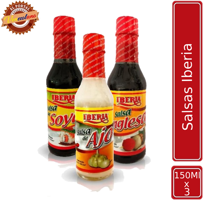 Salsa Iberia Soya, Inglesa y ajo  x 3 Venezuela