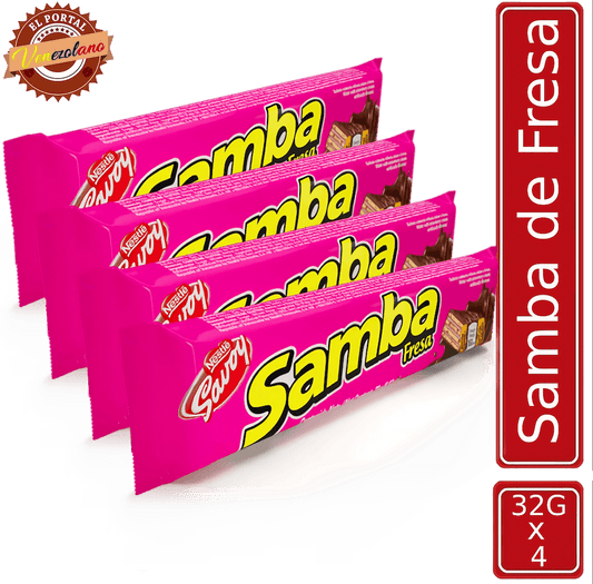Samba  Wafer Fresa Venezuela x 4 Unidades