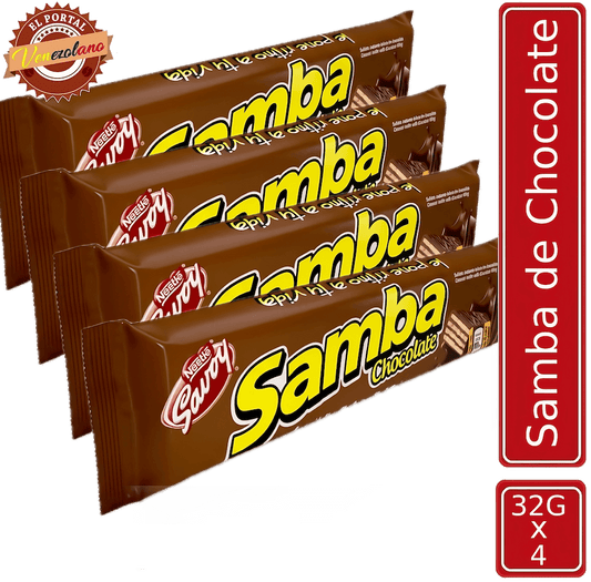 Samba  Wafer Chocolate Venezuela x 4 Unidades