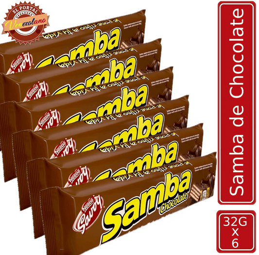 Samba  Wafer Chocolate Venezuela x 6 Unidades