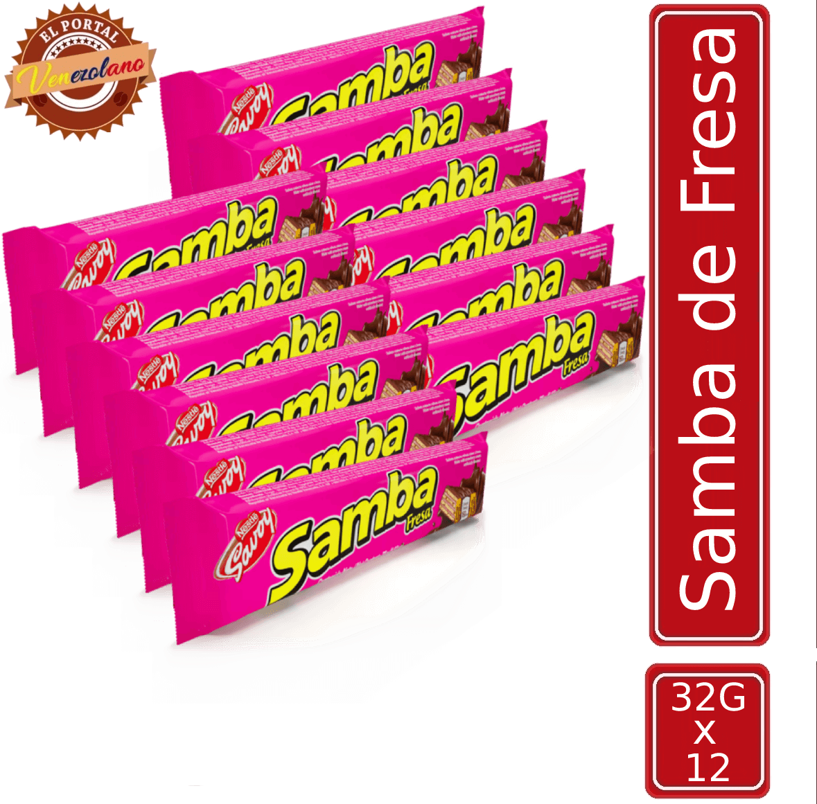 Samba  Wafer Fresa Venezuela x 12