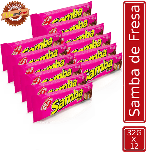 Samba  Wafer Fresa Venezuela x 12