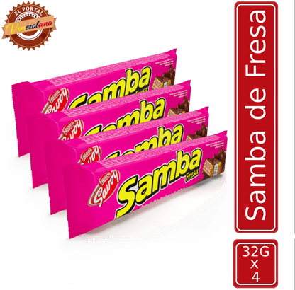 Samba  Wafer Fresa Venezuela x 4