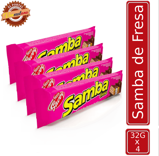 Samba  Wafer Fresa Venezuela x 4