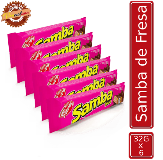 Samba  Wafer Fresa Venezuela x 6
