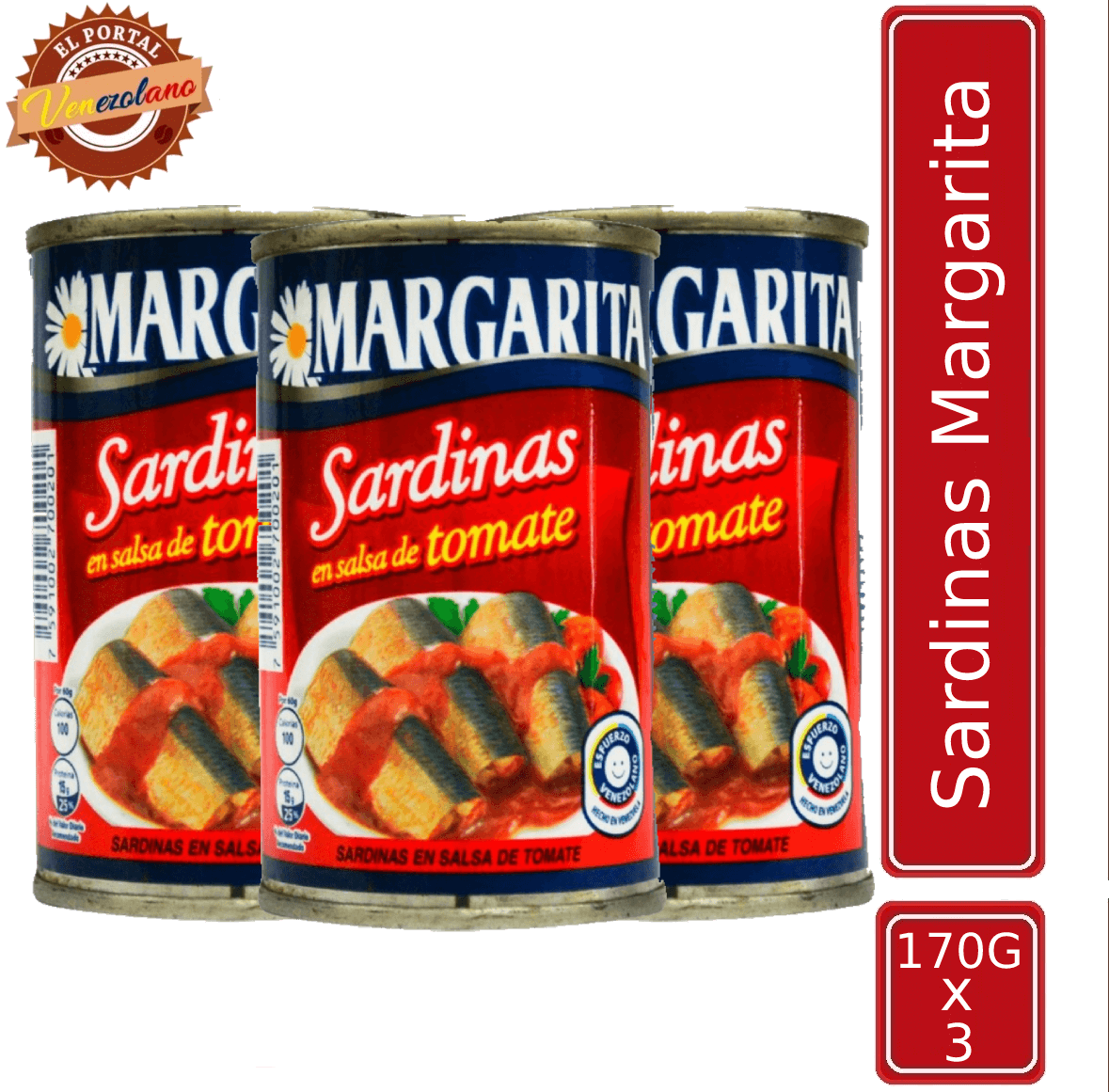 Sardina Margaritas en Salsa de Tomate Venezuela x 3