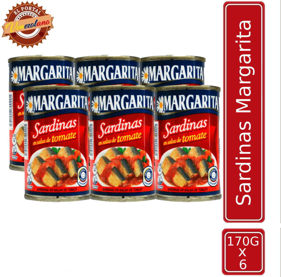 Sardina Margaritas en Salsa de Tomate Venezuela x 6