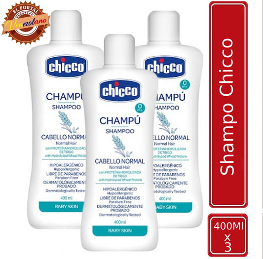 Shampoo Para Bebes Chicco Cabello Normal Original Venezuela x 3