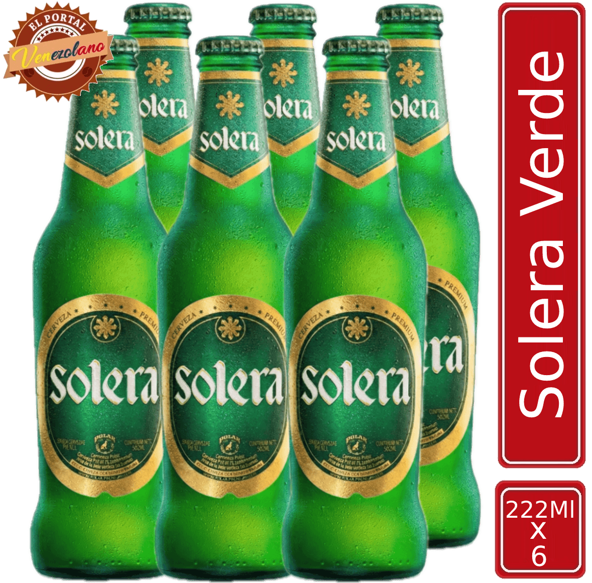 Pack de 6 cerveza Solera Verde venezolana, disponible en Colombia