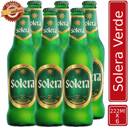 Pack de 6 cerveza Solera Verde venezolana, disponible en Colombia