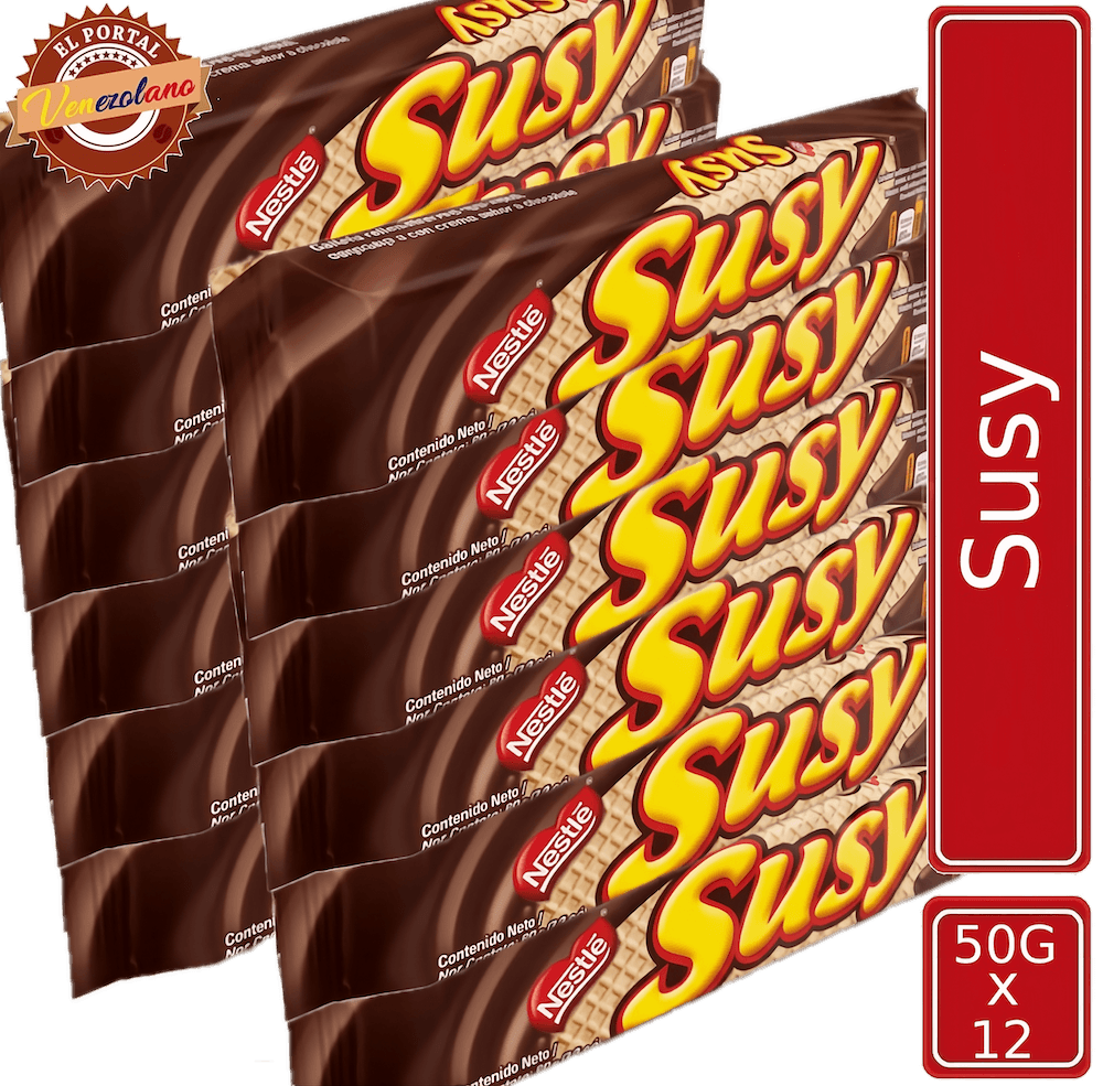 Pack de 12 galletas Susy Nestlé venezolanas, disponible en Colombia