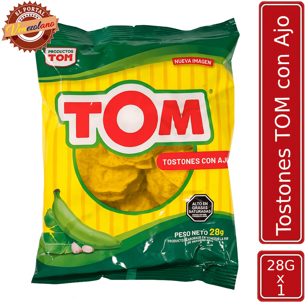 Tostón Tom 28g venezolano, disponible en Colombia