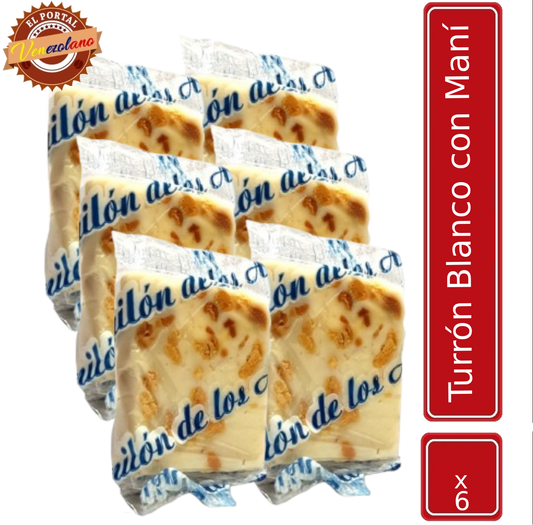 Turrón  Blanco con Maní El Dormilon   Venezuela x 6