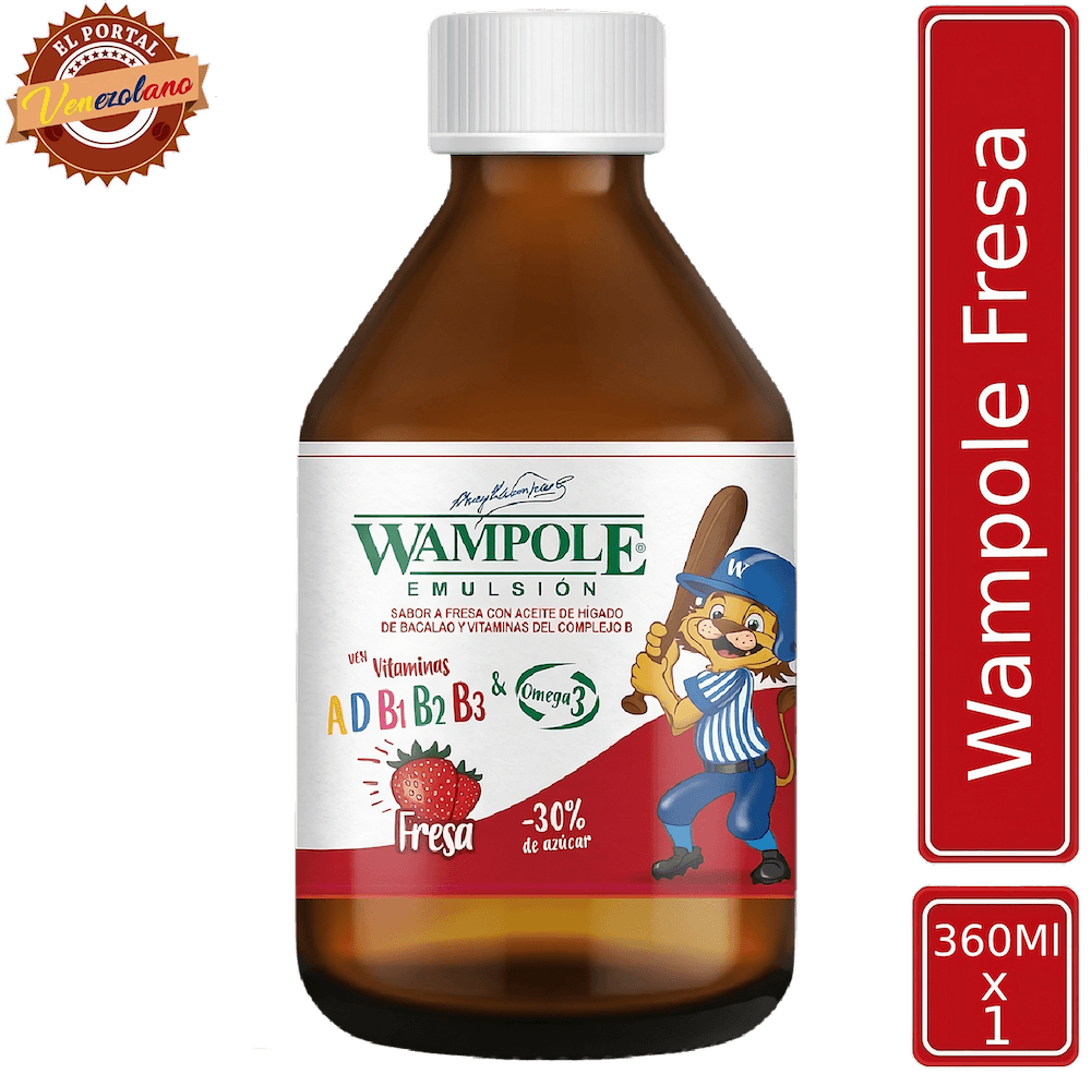 Wampole de fresa 360 ml venezolano, disponible en Colombia