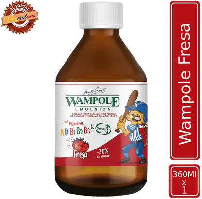 Wampole de fresa 360 ml venezolano, disponible en Colombia