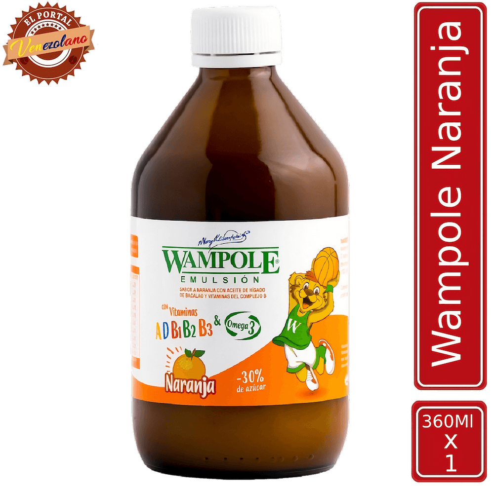 Wampole de naranja 360 ml venezolano, disponible en Colombia
