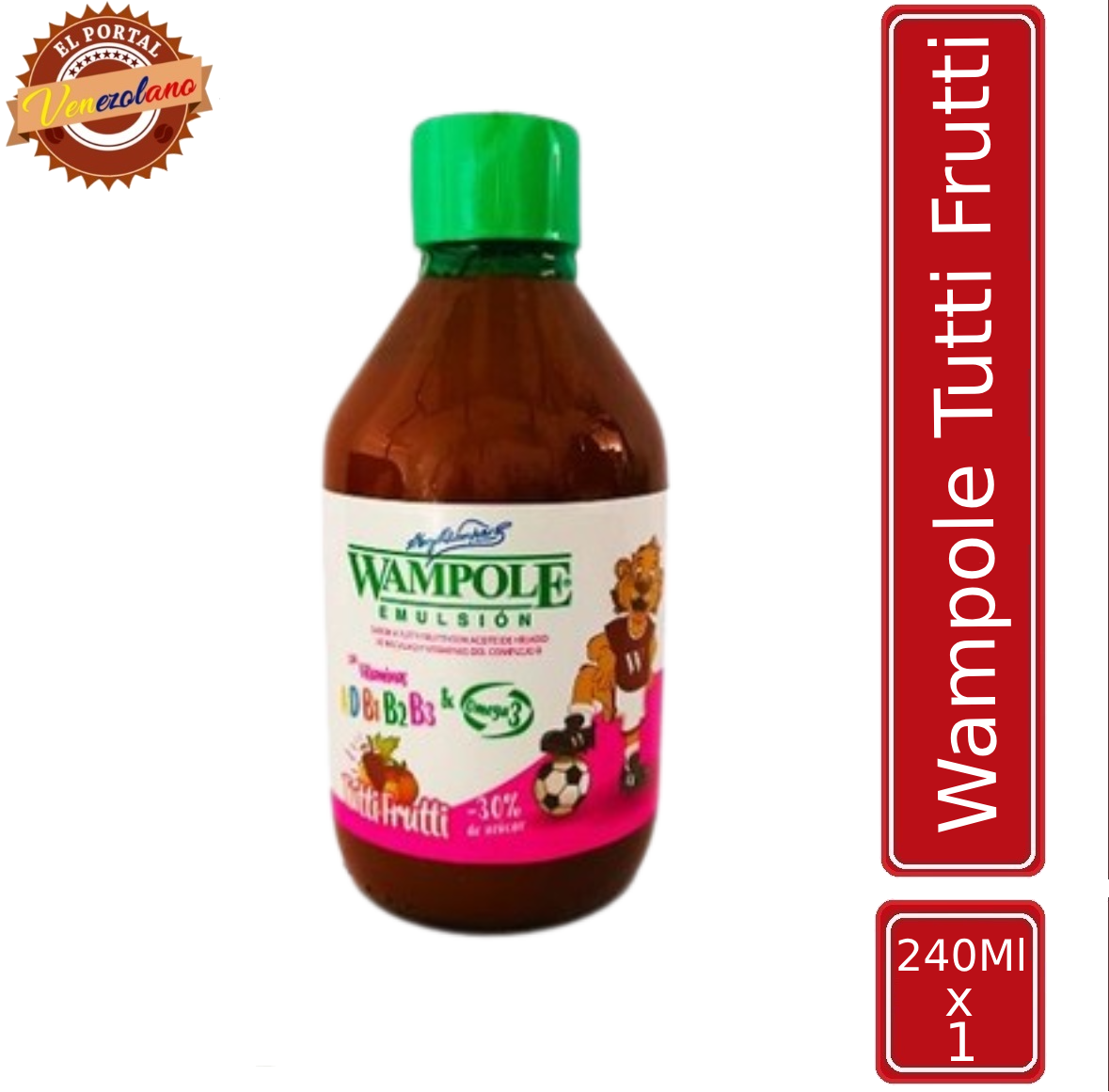 Wampole Tutti Frutti 240 ml venezolano, disponible en Colombia