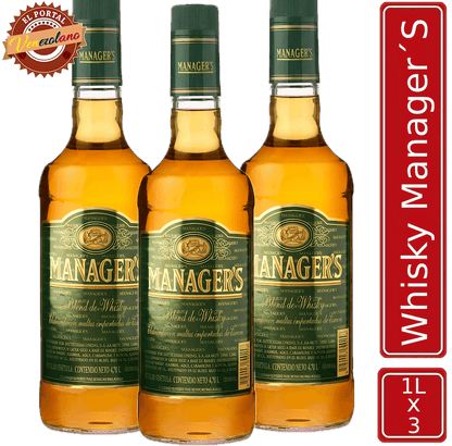 Pack de 3 whisky Manager's venezolano, disponible en Colombia