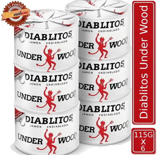 Pack de 6 latas de Diablitos Underwood 115g de jamón endiablado venezolano